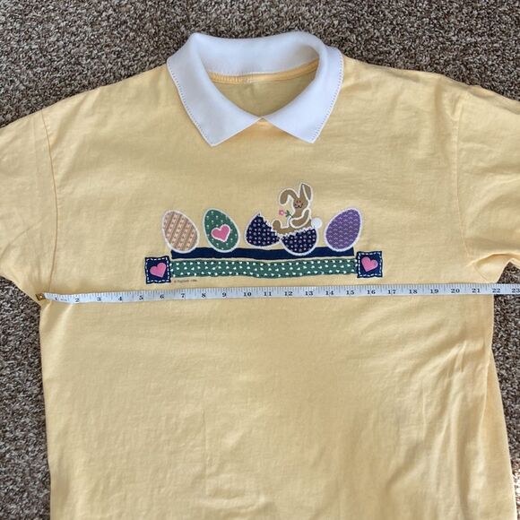 Vintage Spring Easter Bunny Shortsleeve Yellow T-Shirt - Picture 7 of 10